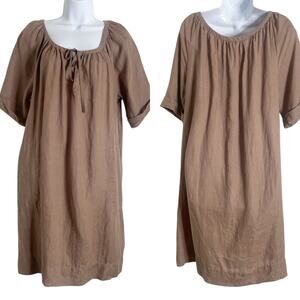 CP shades linen brown taupe neeko short dress S